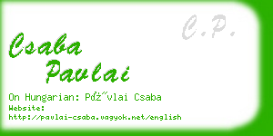 csaba pavlai business card